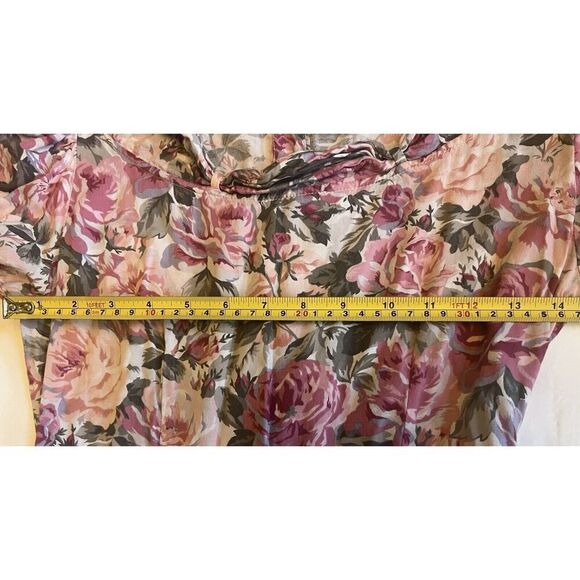 Eileen West Dress Size 8 Multi Floral Midi Button Back Prairiecore Pockets Vtg - Picture 12 of 12